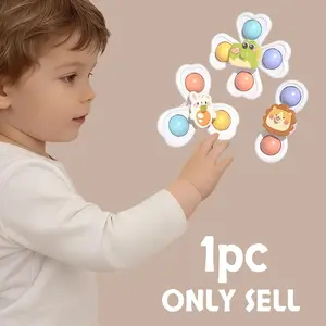 1pc suction cup spinning tool, early learning materials and teaching supplies, fingertip spinner, bathroom sensory product, interactive stress relief accessory, used for fine motor skills training, suitable as a birthday gift for boys and girls