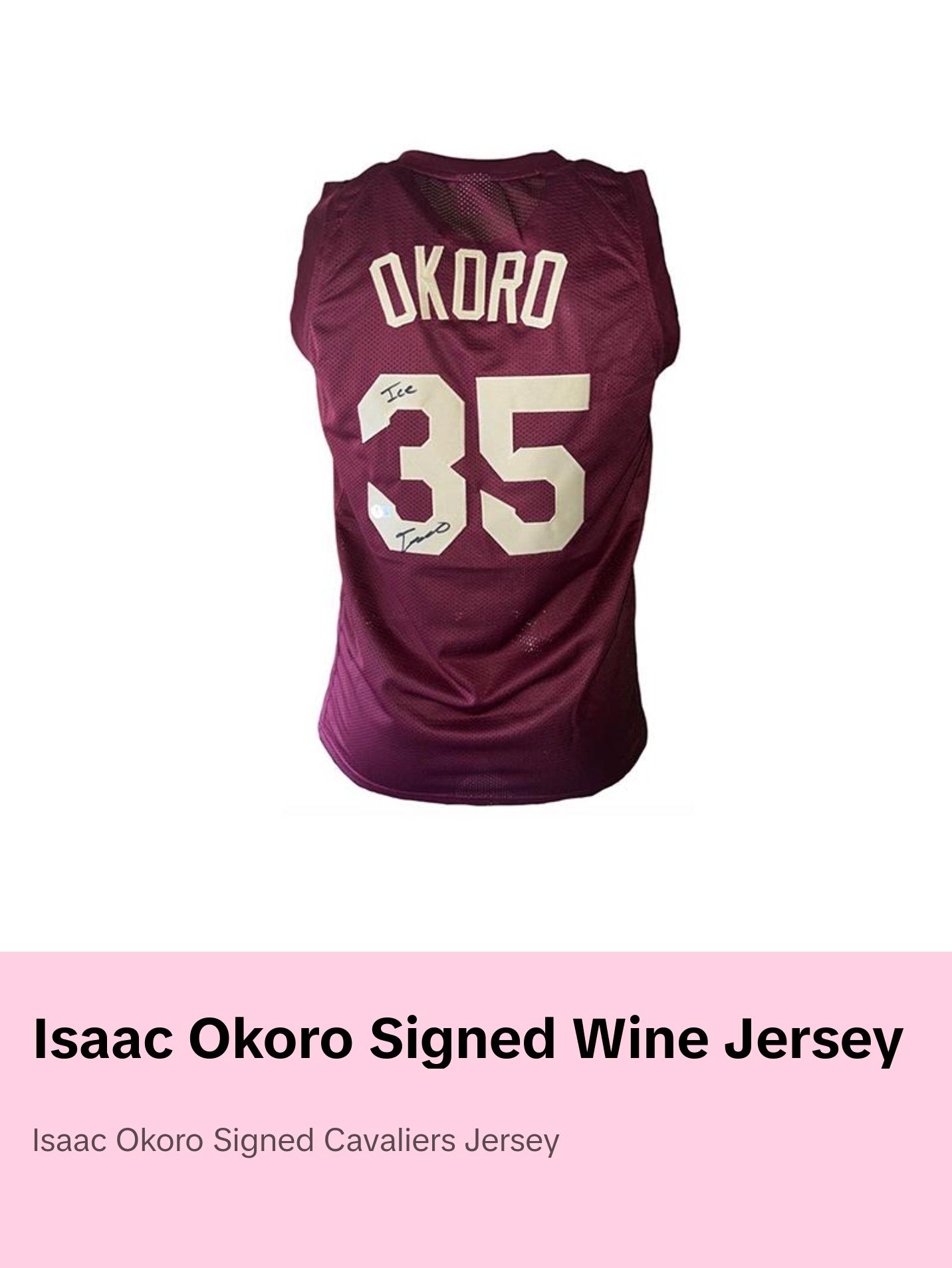 Isaac Okoro Signed Custom Wine Cleveland Basketball Jersey Beckett