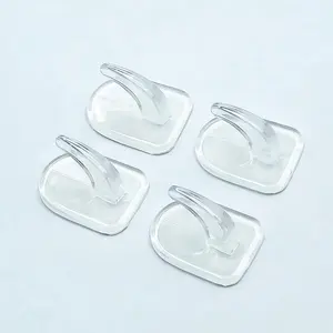 10/20/30pcs Clear No-Trace Acrylic Sticky Hooks, Strong Drill-Free Wall Hangers for Bathroom & Kitchen, Small Horn Design, Rust-Resistant Plastic, Cow Horn Shape for Secure Hold, Secure Wall Attachment | Transparent Design | Durable Acrylic Hooks