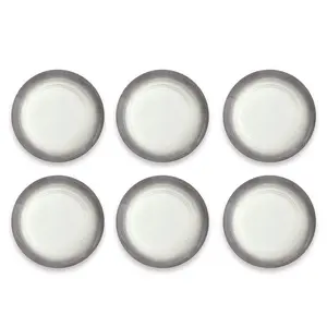 212 MAIN Shatterproof Aesthetic Melamine Dinner Plates Set - 6-Piece 8.3 in. Ombre Rim Speckle Grey Salad Plates, Bisphenol A (BPA)-Free, Dishwasher Safe, Ideal for Indoor Tabletop Use (Model TBA1083SOSG)