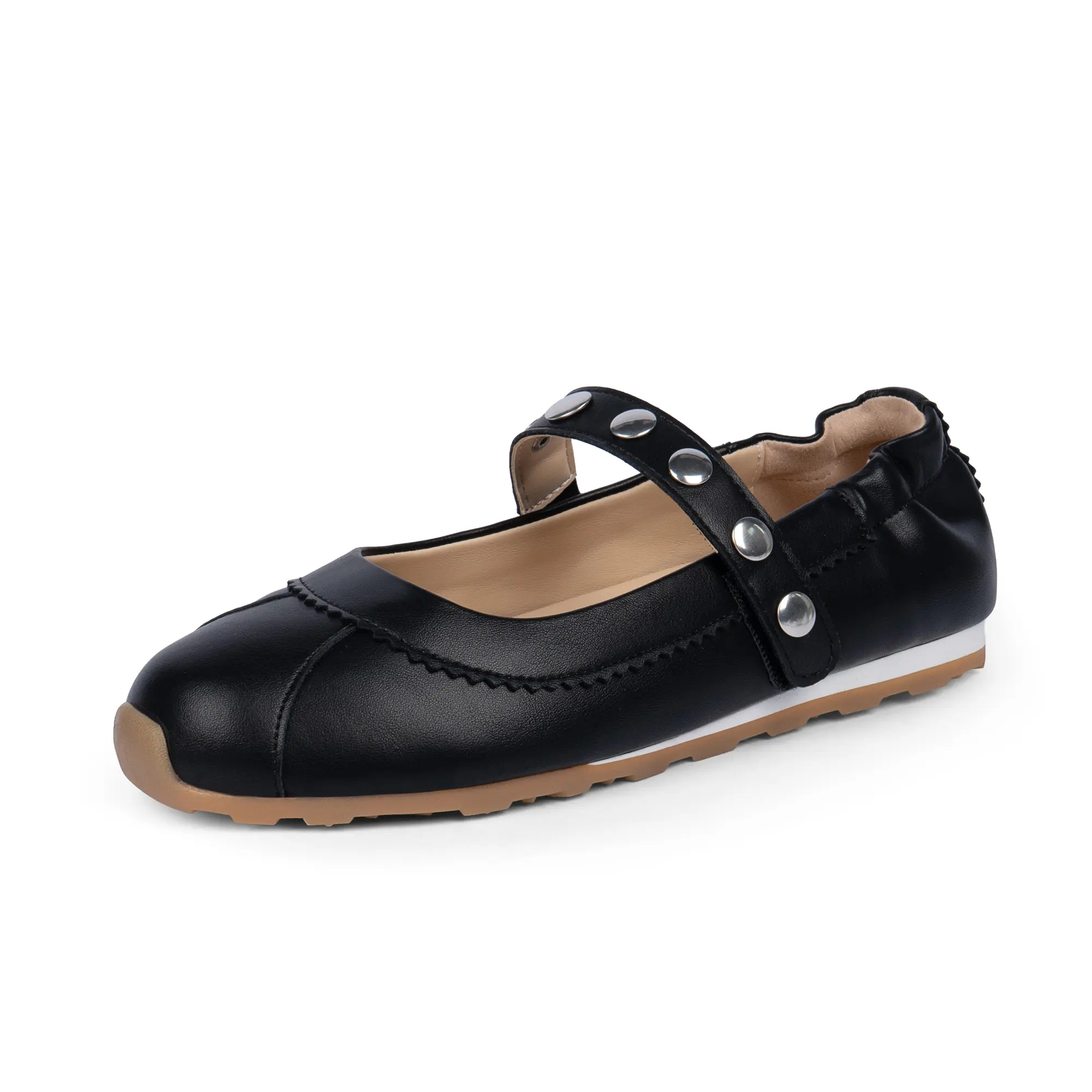 [Tigeridea]Mary Jane Ballet Sneakers Flats Dressy Shoes for Women Comfortable Slip On Casual Fashion Sneakers ballet flat