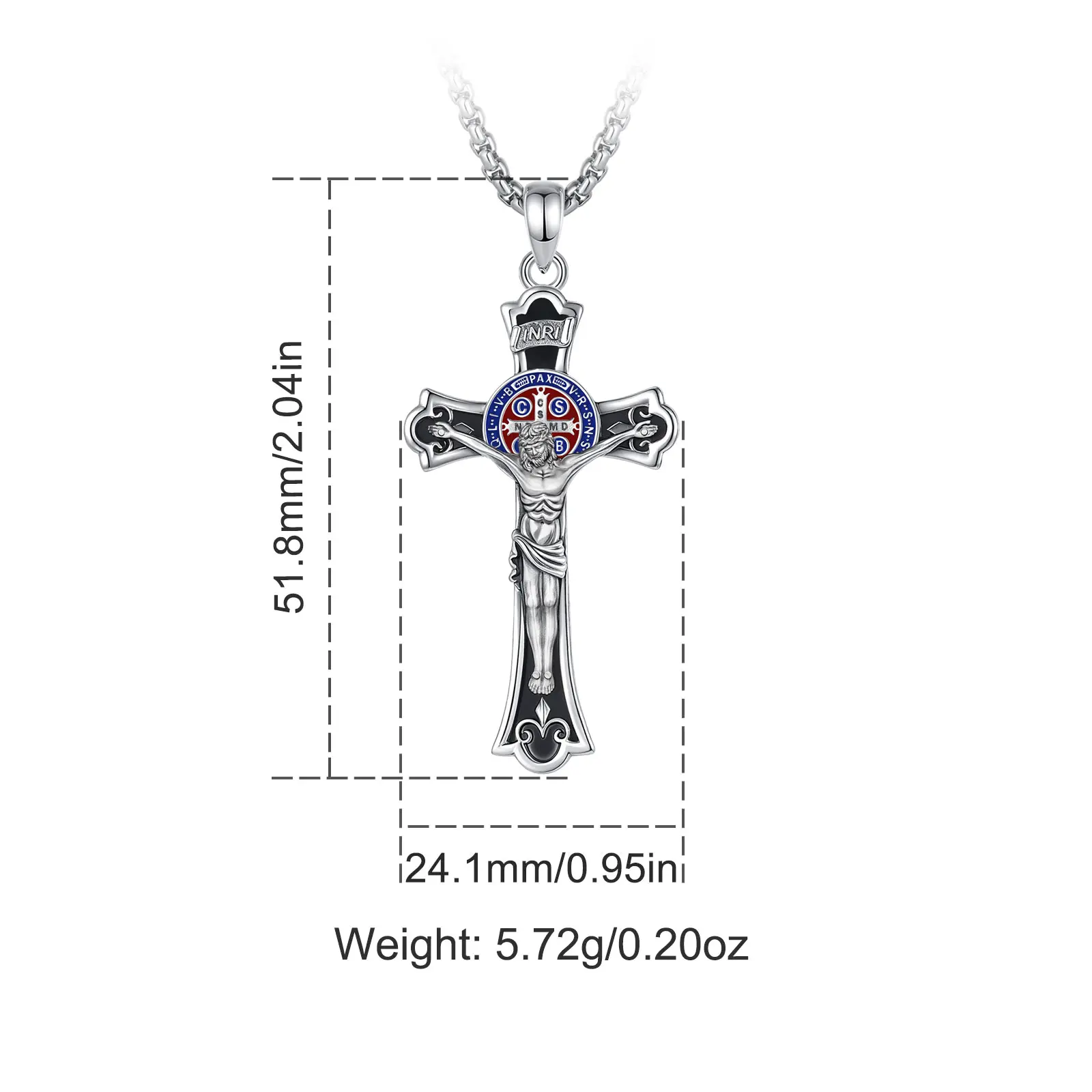 STYLE 5 Dainty Black Enamel Craft Crucifix
