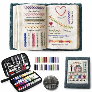 2026 Embroidery Stitching Tutorial Book with Tool Kit – Beginner-Friendly Portable Embroidery Starter Set