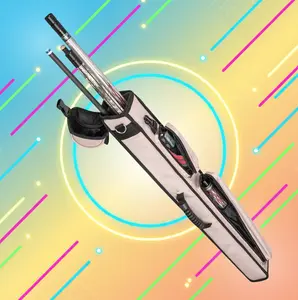 EVO Billiards 2x3 Hard Cue Case – Coffee | Durable Synthetic Leather, Velvet-Lined Interior, Accessory Pocket, Adjustable Strap