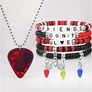 Stranger Things Inspired "Friends Don't Lie" Bracelet & Necklace Set – Matching Friendship Jewelry for Fans. Perfect Gift for Best Friends, Birthday & Merch Collectors. Adjustable & Unisex.