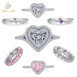 Valentine's Day Special 925 Sterling Silver Luxury Big Heart Shaped Ring with 5A Cubic Zirconia Sparkling Engagemengt & Promise Jewelry for Women Perfect for Weddings, Dastes & Daily With Gift Box Promiserings Jewelry Eternal Love Real Rings 925