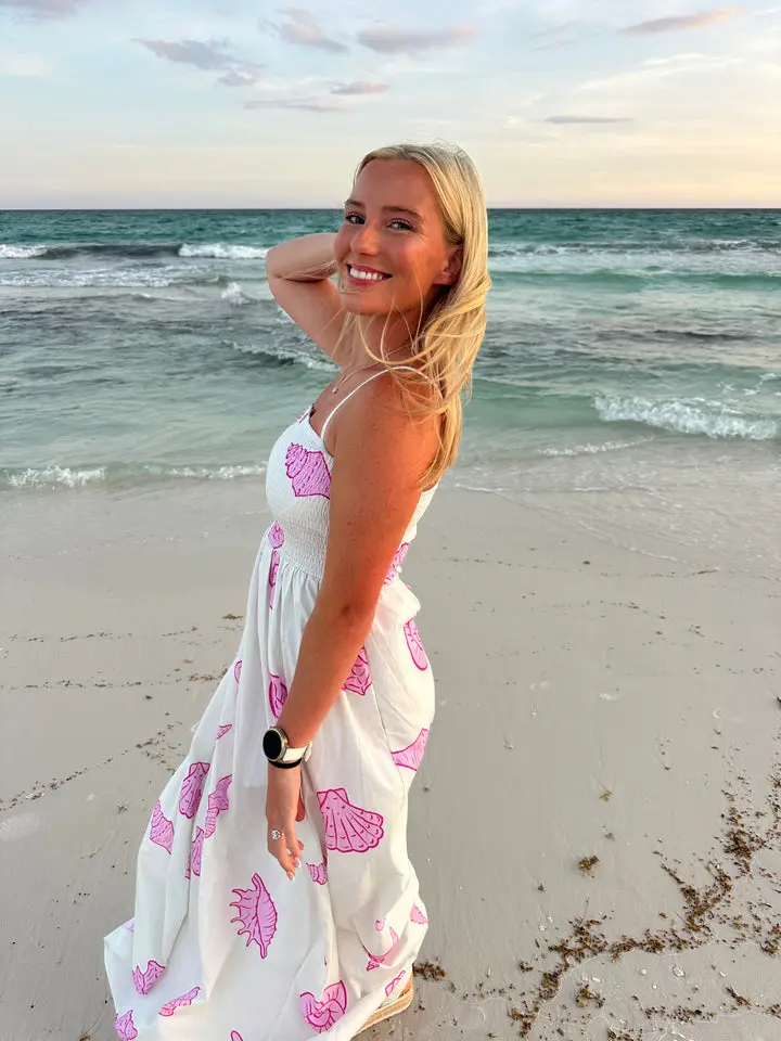 pink seashell dress