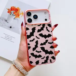 Cute Bat Design Pink Purple Silver Batman Movie Phone Cases for iPhone 17Air 17 Pro Max 14 Plus Protective Cover iPhone 11 12 13 Case Black iPhone 15 16 Pro Max Cases