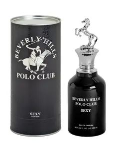 Beverly Hills Polo Club | 3.4oz / 100ml Eau de Parfum – Luxurious Masculine Fragrance with Patchouli & Musk – Long-Lasting All-Day Scent with Metal Horse Cap in Cylinder Box | Ideal for Everyday Wear, Gifting, or Special Occasions Edp Intense Aromatic Ber