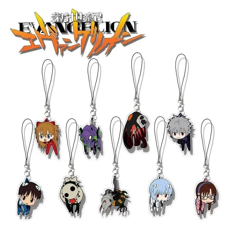 NEON GENESIS EVANGELION-1 Cute Q Version Acrylic Keychain, Ayanami Rei & Asuka Anime Cartoon Accessories, Classic Toys & Hobbies Peripheral Products