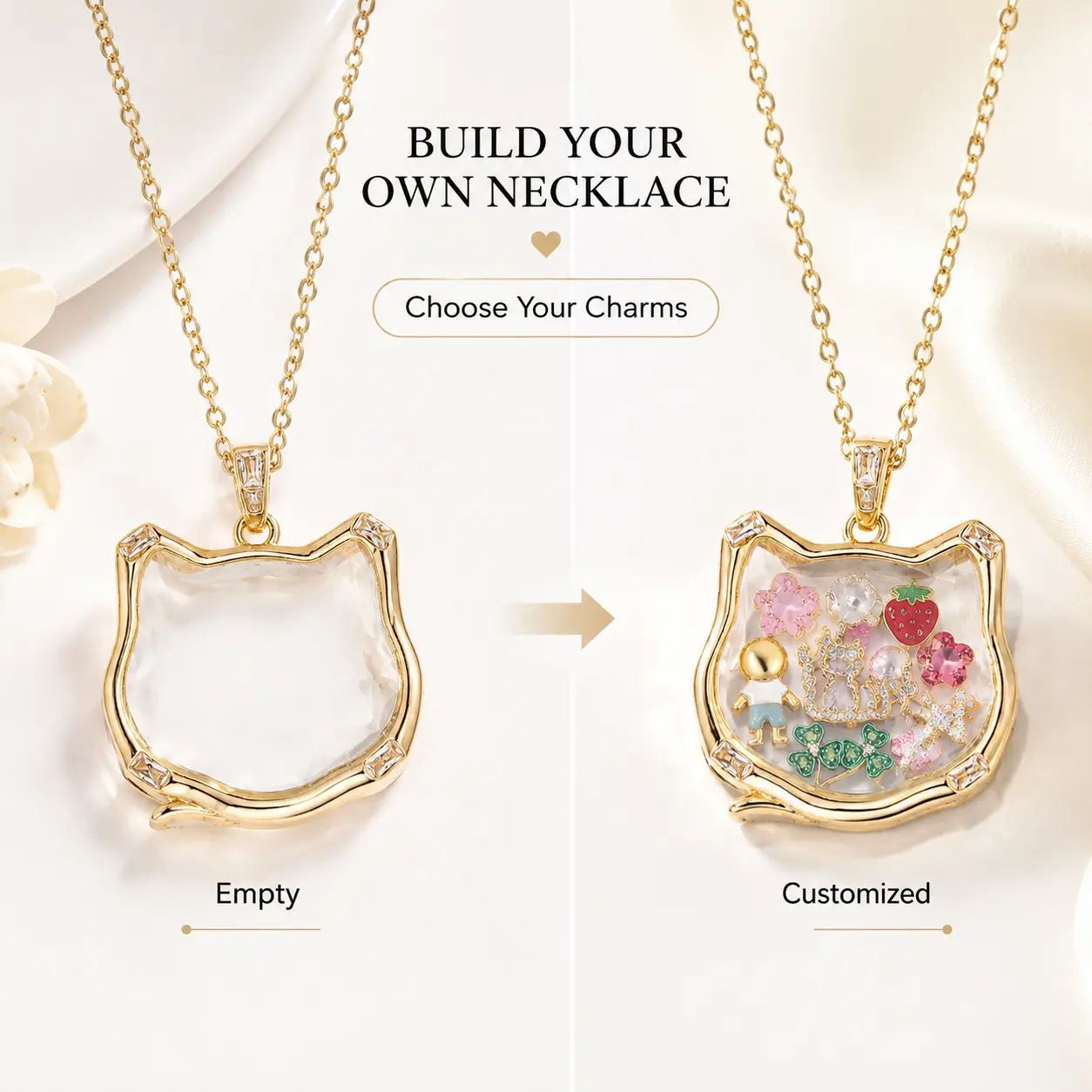 DIY Charm Necklace - Create Your Own Pendant Jewelry with Interchangeable Charms