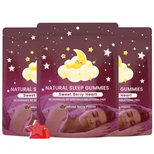 LullaBees 3 PCS I Natural Sleep Gummies - 40 Servings -Sweet Mixed Berry Stars (Melatonin Free)