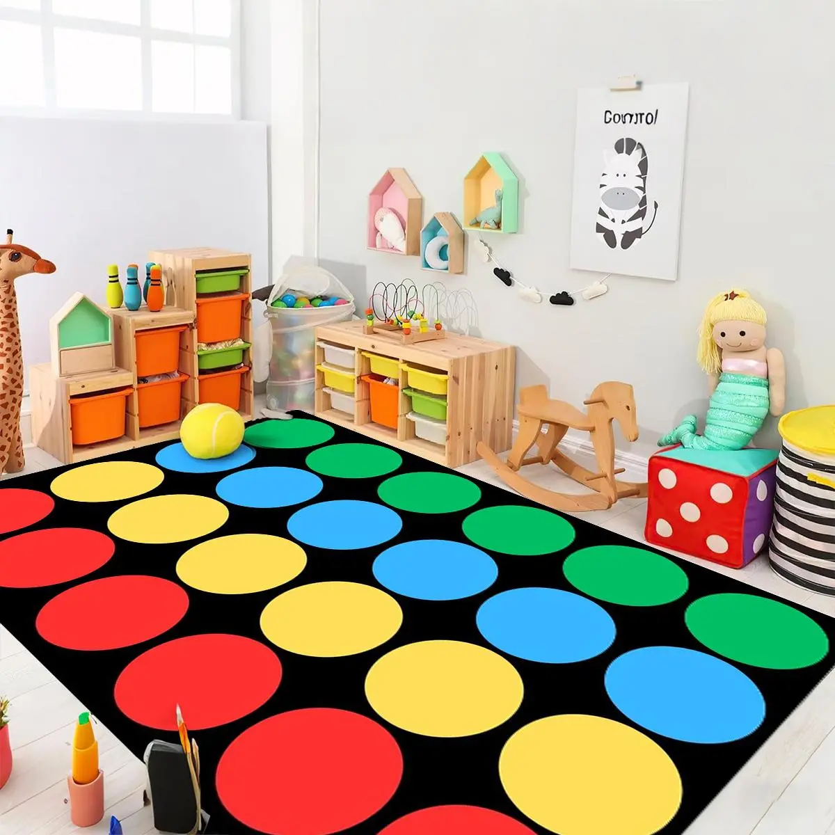 Colorful Dot Pattern Floor Mat, Non-slip Soft Floor Carpet, Rectangle Home Decorative Mat, Washable Floor Mat for Home Living Room Bedroom, Machine Washable Rug, Home Decor Rugs