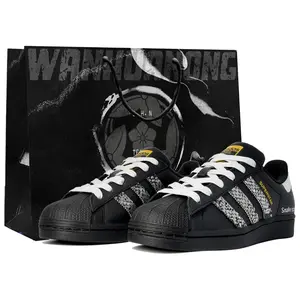 Adidas Originals Superstar Customized Snake Scale Low-Top Sneakers for Men and Women with Slip-Resistant Design Trending Shoes, House White Official Shoes to Get / Maison Mihara