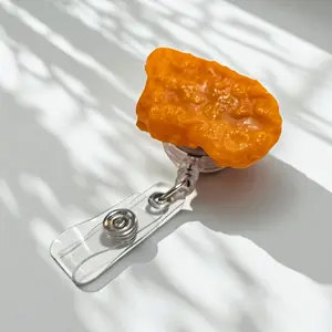 Chicken Nugget Badge Reel Retractable ID Holder Compact & Convenient with Clear Swivel Belt Clip or Alligator Clip Retractable up to 28" Essential Tool for Professionals