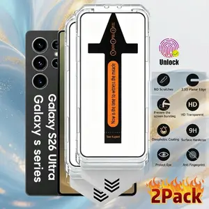 Easy Install Screen Protector, Auto Dust Removal, HD Tempered Glass for Samsung Galaxy S26/s25/s24, 9h Hardness, Full Coverage, Gift Idea, Accessories