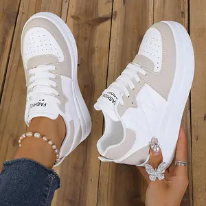 Women's Platform Sneakers, Casual Lace Up Outdoor Shoes, Comfortable Low Top Sport Shoes