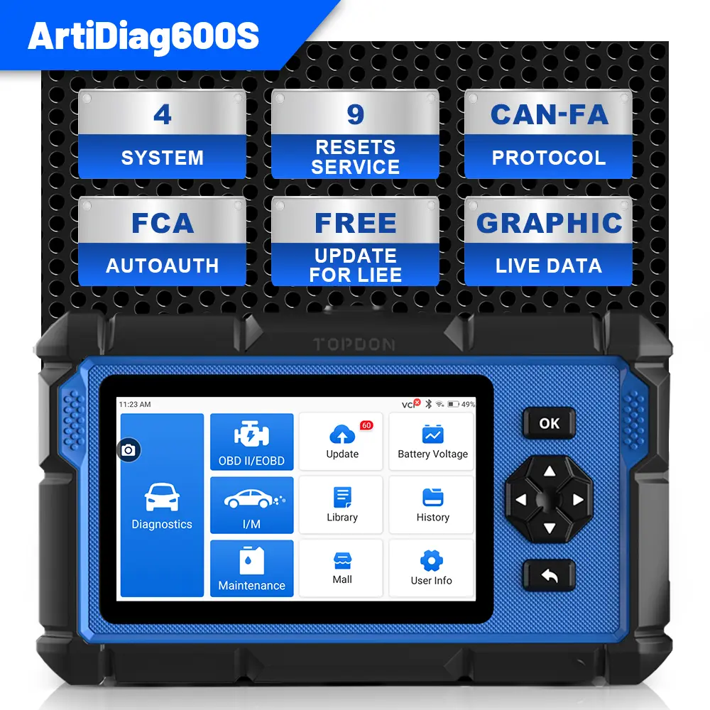 2025 TOPDON AD600S OBD2 Scanner Car Diagnostic Scan Tool Maintenance ABS SRS SAS AT TPMS EPB Diagnostic Tool Autos Car Vehicle Automotive Free Lifetime Upgrade Auto Vehicle