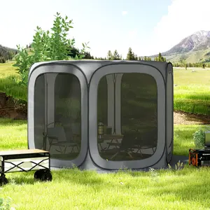 Heavy Duty 11 x 11 Ft Pop Up Screen Tent, UPF50+ Waterproof Portable Camping Gazebo, Instant Setup Screen House Canopy Shelter for Outdoor Sports, Travel, Lawn & Patio, Comes with Carry Bag, Dark Gray