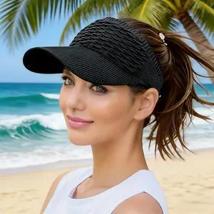 Spring/Summer Outdoor Sports Visor Cap — Women's Open-Top Sun Hat for Students (Sunshade & UV Protection)