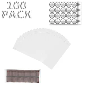Wax Melts Packaging - 100 count Wax Melt Snap Bar Packaging - Open Top,152mm x 64mm + 100 count Round Safety  Stickers