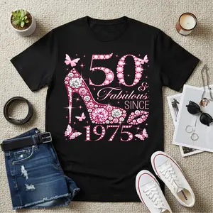 Birthday Queen Print Shirts for Women - Round Neck Fashion Casual  Graphic Tee, Women's  Spring  Holida Top