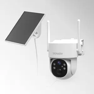 Solar Security Camera Wireless Outdoor, 2K PTZ WiFi 6 Security Camera with 360° View, AI Motion Detection, Color Night Vision, 2-Way Audio, Siren Alarm, IP65 Waterproof, SD/Cloud Storage for Home Security