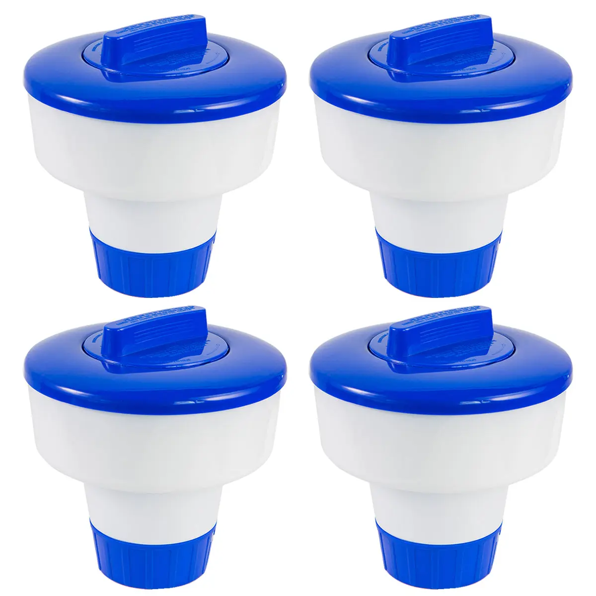 XtremeClear 3" Plastic Outdoor Swimming Pool Floating Chlorine Dispenser, 4-Piece Compact Form Waterproof Float with 3lb Pool Cleaner Tablets Capacity, Home & Garden Clarifier Accessory, Waterproof Pool Accessories