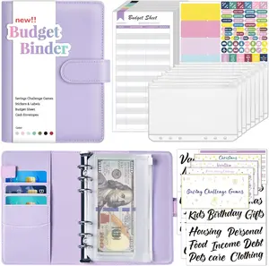 Upgraded Envelope Savings System Budget Binder – Complete Accounting Supplies Kit with Challenge Game Cards, Expense Sheets, Savings Challenge Games, Yearly Overview for Budgeting
