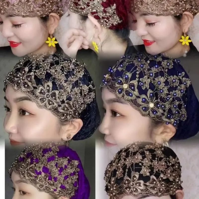 Kiki Cap - Elegant Embellished Design with Intricate Lace and Beaded Accents for Stylish Wear