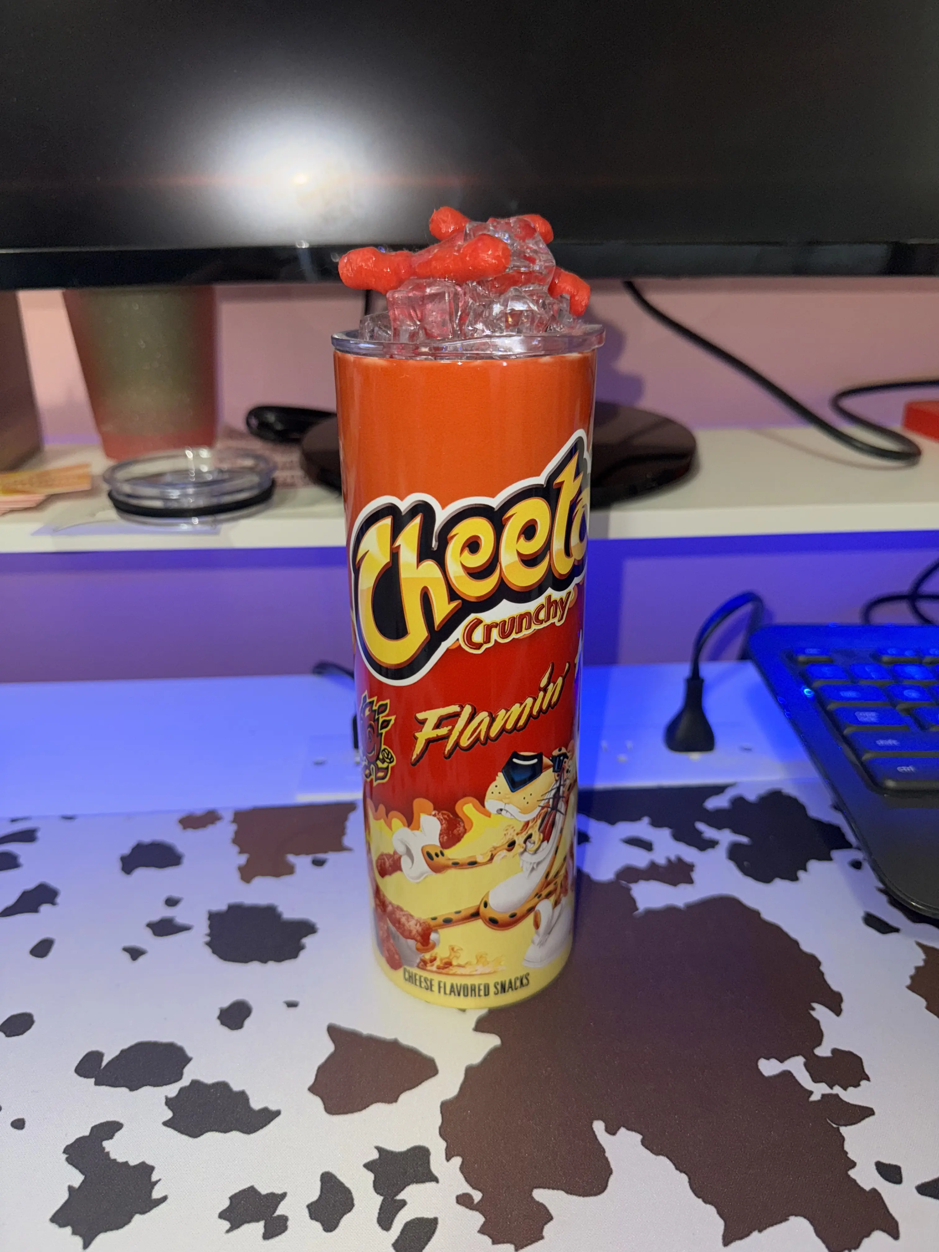 20oz Custom Hot Cheetos Tumbler - Personalized Design for Hot Beverages & Ice Cold Drinks - Ideal for Coffee Tea Lovers