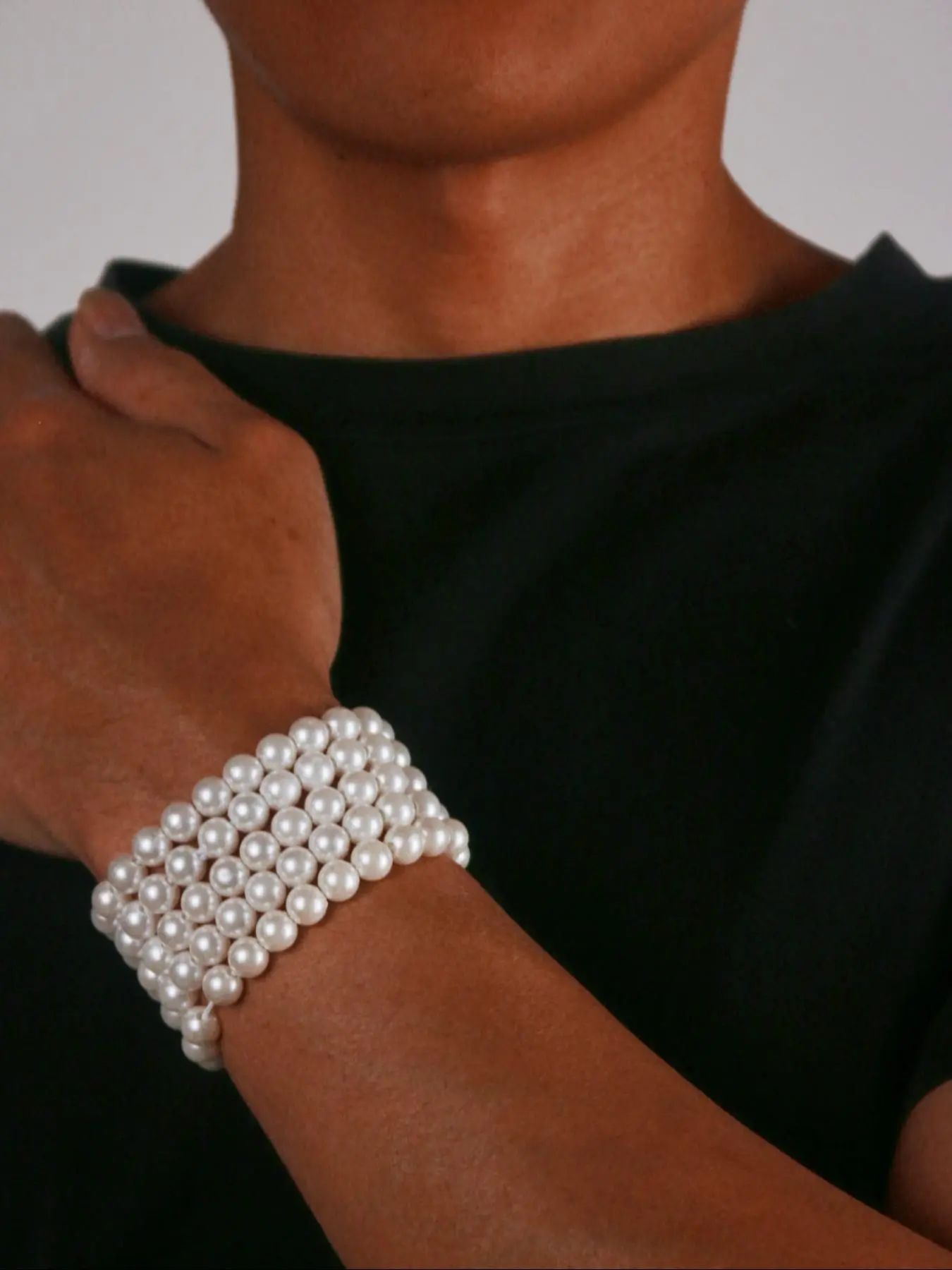 Artificial Pearl Decorated Bracelet Set, stackable bracelets, Fashionable Elastic Beaded Bracelet Sets for Men, Stretchy Bracelet Set, Casual Trendy Accessories for Party and Daily Life