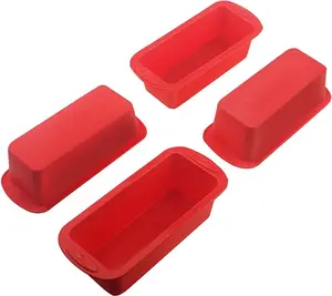 4 Pack Mini Loaf Pans - Nonstick Mini Bread Loaf Pans, Silicone Mini Loaf Baking Pans for Small Loaf, Bread and Meatloaf - 5.7x2.5x2.2 inch Tin