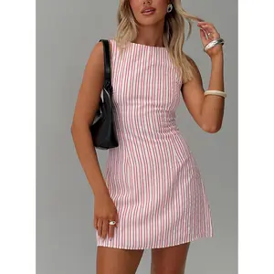 Alfalfa Shift Mini Dress Red Stripe