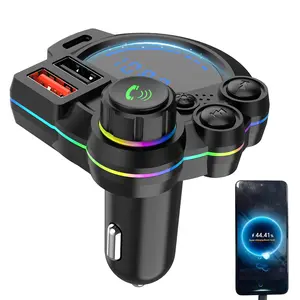 Bluetooth 5.3 FM Transmitter for car, car Bluetooth Adapter QC3.0 & PD20W, MP3 Music Player Supports TF Card & USB Disk, Wireless Radio Receiver Hands-Free Calling LED Display