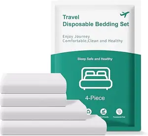 KIIS Travel-Safe Disposable  Disposable Bed Sheet, Disposable Pillowcases, Perfect for Hotels & Trips (King Size)