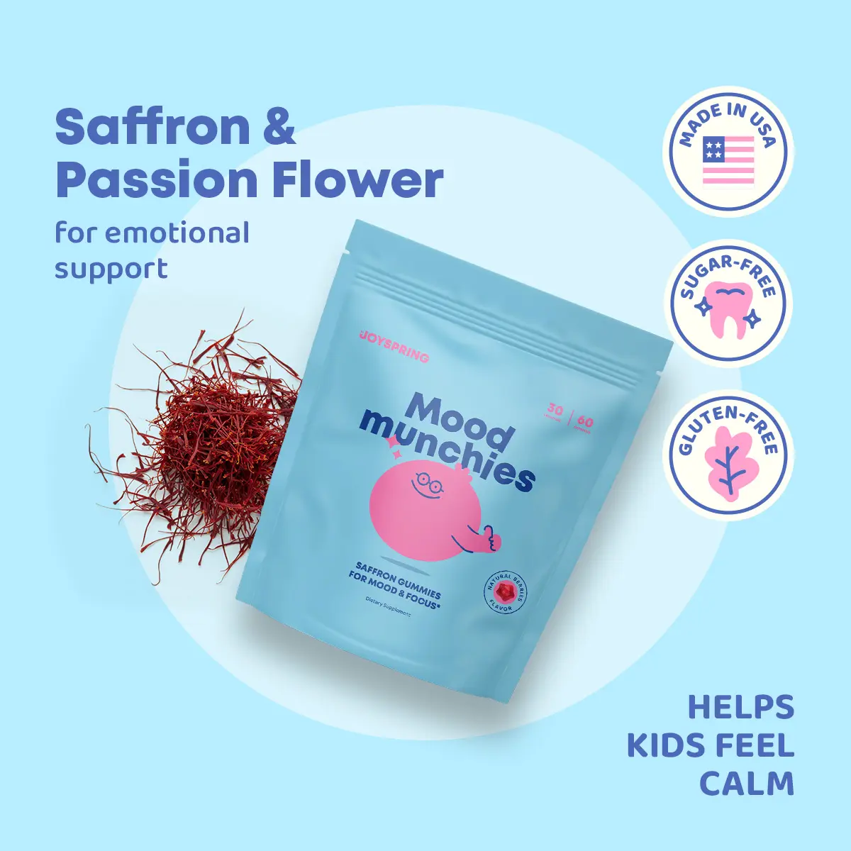JoySpring Saffron Mood Munchies Gummies – Plant-Based Saffron Formula for Daily Wellness Designed to Support Mood and Focus