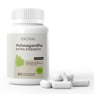 ESUNM Ashwagandha Extra Strength | Stress & Mood Support Enhancer | Non GMO Formula, 60 Vegetarian Capsules | Edible Dietary Supplement