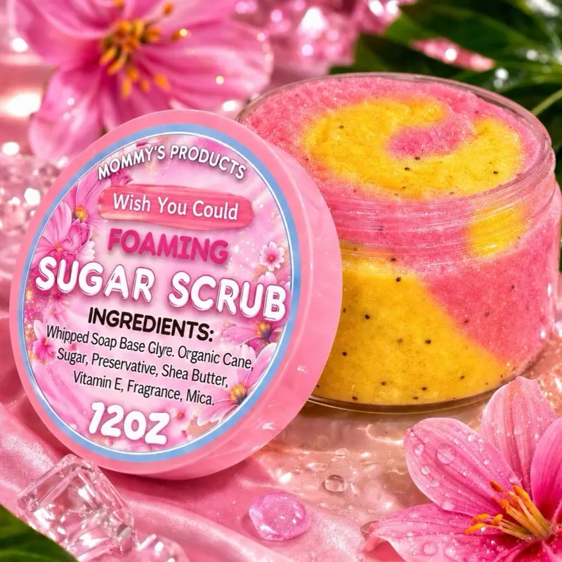Foaming Sugar Scrub Exfoliating Sugar Scrub Soft Smooth Skin 12oz