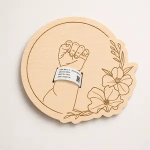 Newborn Hospital Bracelet Engraved Keepsake Box Personalized Baby Gift Laser Cut Wood Fiber Pregnancy Wristband Memento For Mother's Day And Father's Day