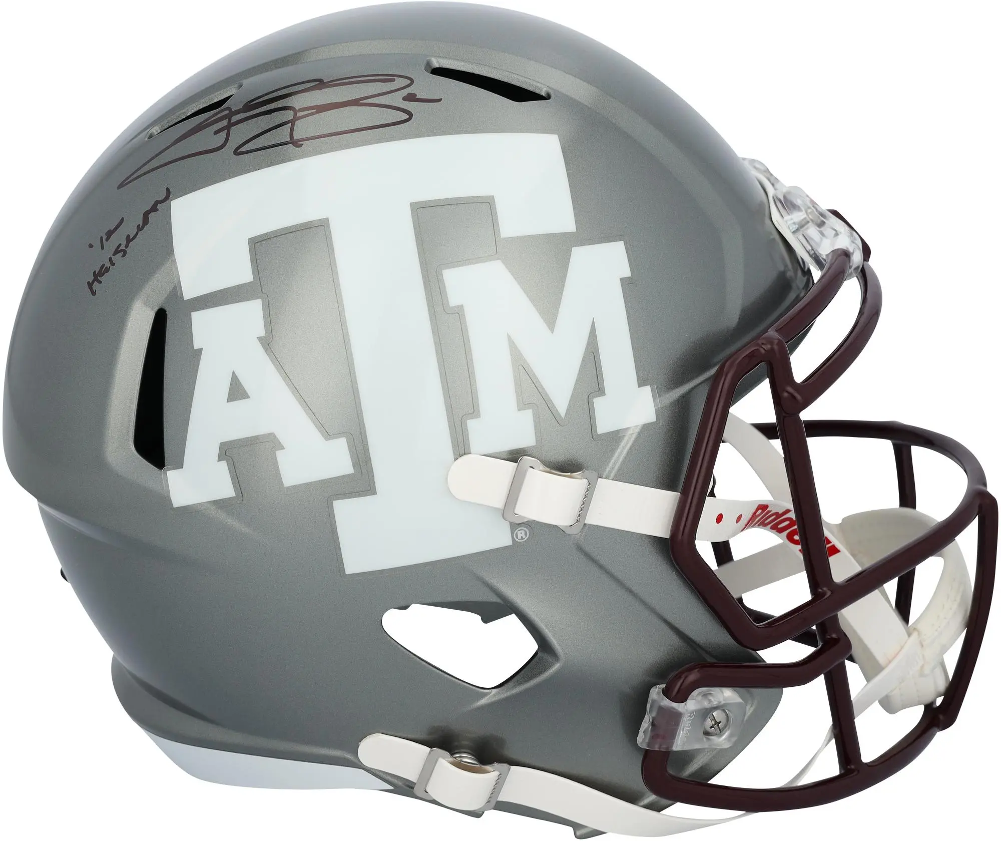 Johnny Manziel Texas A&M Aggies Autographed Riddell Flash Speed Replica Helmet with "12 Heisman" Inscription - Fanatics Authentic Certified