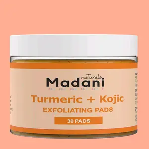 Turmeric + Kojic Exfoliating Cleansing Pads for Uneven Skintone, Unclog Pores & Facial Deep Cleansing Skincare Acne Antibacterial Radiant Skin Repair Cleanser