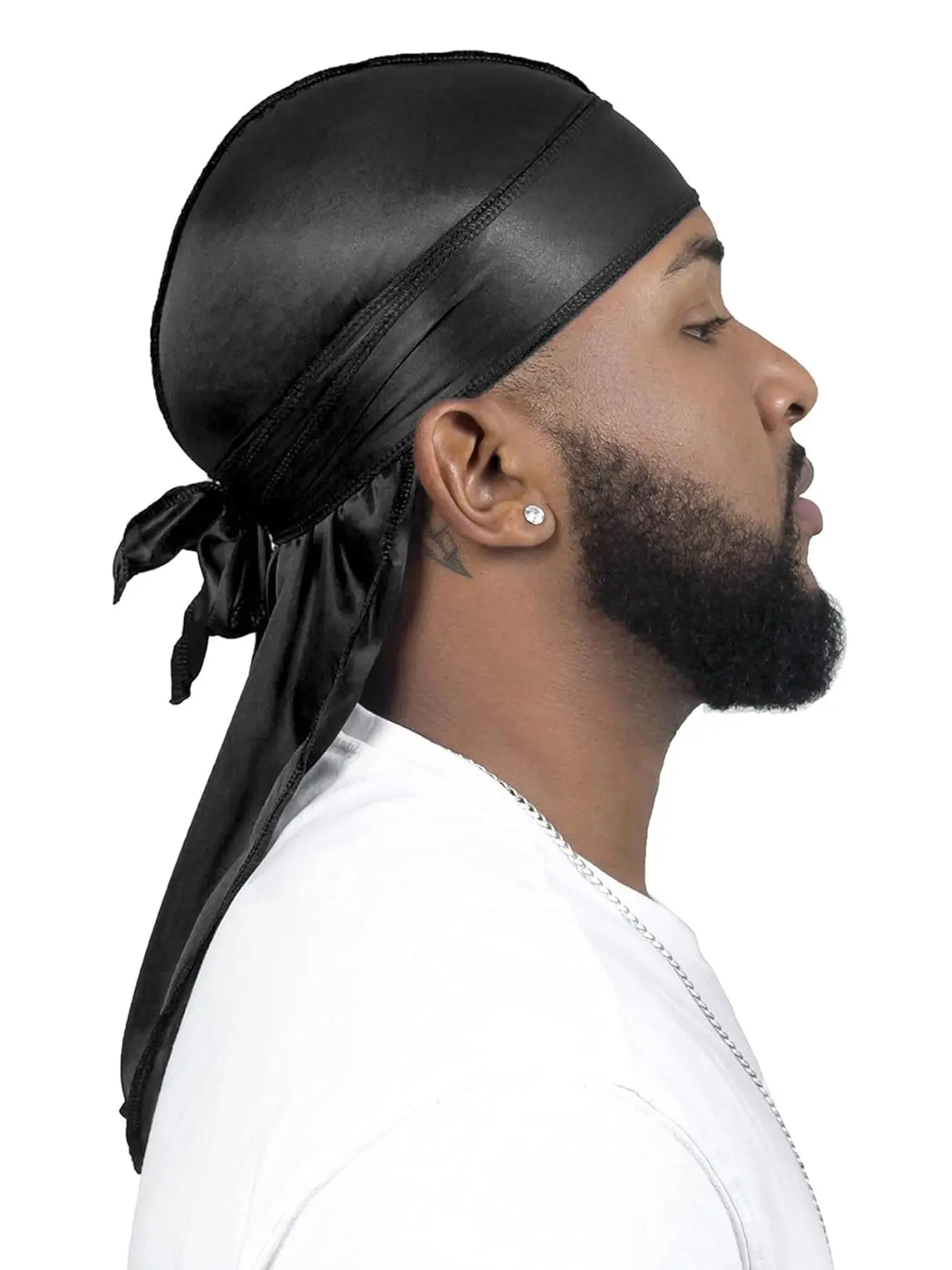 Men's Solid Color Durag, Casual Comfortable Soft Breathable Outdoor Sports Daily Durag, Scarf Head Wrap, Headscarf, Fashion Accessories for Men