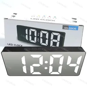 LED Mirror Alarm Clock - Digital Display & Noiseless Design