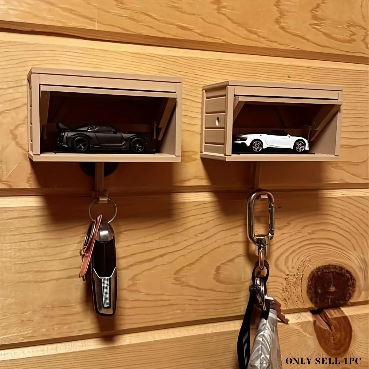 Car Garage Design Key Holder with Convenient Hook, 1 Count Wall Mounted Key Organizer for Entryway Garage, Garage Storage Hooks, Ideal Gift for Birthday, Holiday, Shelves, Wall Organizer Shelf