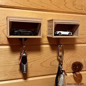 Car Garage Design Key Holder with Hook, Wall Mounted Shelf, 1 Count Wall Mounted Key Organizer for Entryway Garage, Ideal Gift for Birthday, Holiday, Shelves