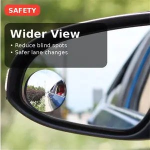 Blind Spot Car Rearview Mirror Kit (2 Sets) Circular Rearview Convex Mirrors, Suitable for Cars / SUVs / Motorcycles / Trucks / Trailers / Snowmobiles / Bicycles / RVs / Boats / Golf Cars, High Definition Seamless 360-Degree Adjustable Small Mirrors