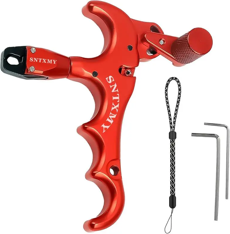 Compound Bow Accessories, 4-Finger Colorful Aluminum 360° Rotatable Thumb Release Trigger, High Precision Bow Release Aid, Archery Release & Archery Accessories for Hunting and Shooting,,archery accessories,bow release,thumb release for compound bow