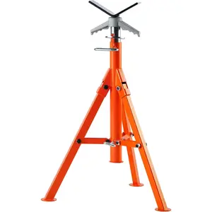Father's Day Gift VEVOR Pipe Stand, 2500LBS Heavy Duty Pipe Jack Stands, 27.2"-52" Height Adjustable V Head Pipe Stand, 45 #   Steel Folding Jack Stand for 1/2-12 inches Pipes