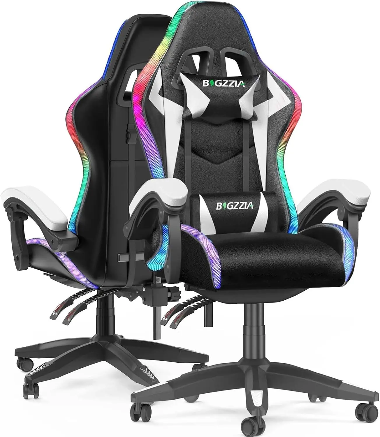 Bigzzia RGB Gaming Chair with LED Lights and Ergonomic Computer Chair
